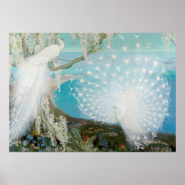Pfau und Wisteria von Jessie Arms Botke Poster