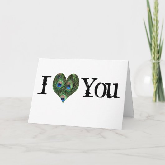 Pfau-Valentinstag-Karte Feiertagskarte (Vorderseite)