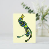 Pfau Ver. 2 Postkarte (Stehend Vorderseite)