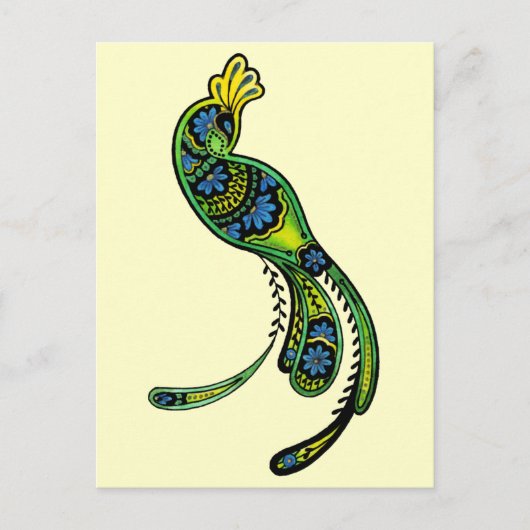 Pfau Ver. 2 Postkarte (Vorderseite)