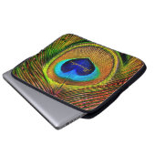 Pfau versieht Auge der Liebe mit Namen mit Federn Laptopschutzhülle (Vorne Knopf)