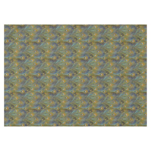 Pfau versieht Geschirr mit Federn Tischdecke (Vorderseite (Horizontal))