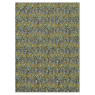 Pfau versieht Geschirr mit Federn Tischdecke