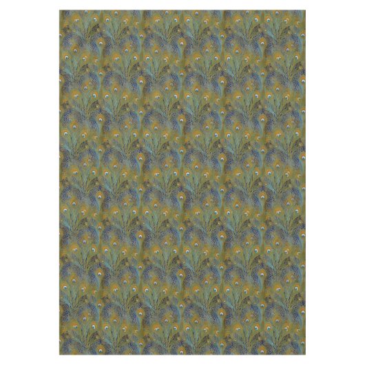 Pfau versieht Geschirr mit Federn Tischdecke (Vorderseite)