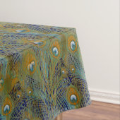 Pfau versieht Geschirr mit Federn Tischdecke (Beispiel)