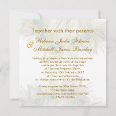 Pfau versieht Hochzeit mit Federn Einladung (Rückseite)