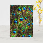 Pfau versieht Invasion mit Federn Karte (Gelbe Blume)