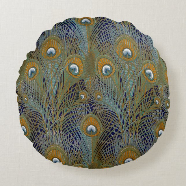 Pfau versieht Kissen mit Federn (Vorderseite)