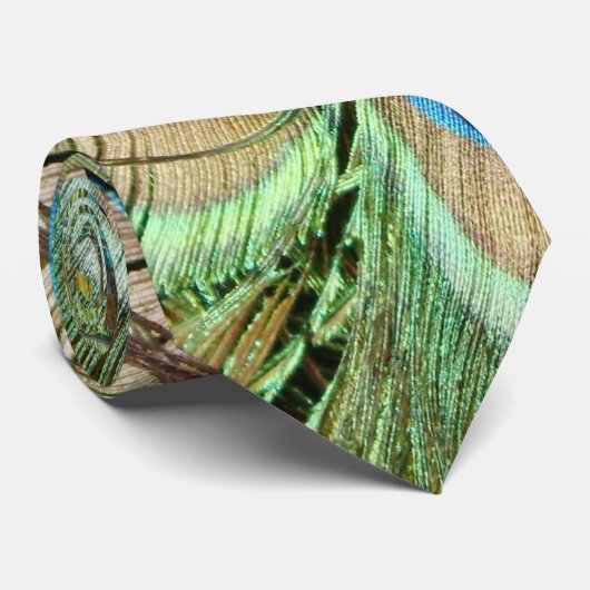 Pfau versieht Krawatte mit Federn (Gerollt)