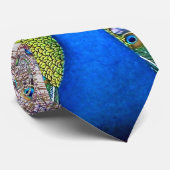 Pfau versieht Krawatte mit Federn (Gerollt)