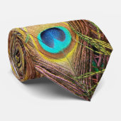 Pfau versieht Krawatte mit Federn (Gerollt)