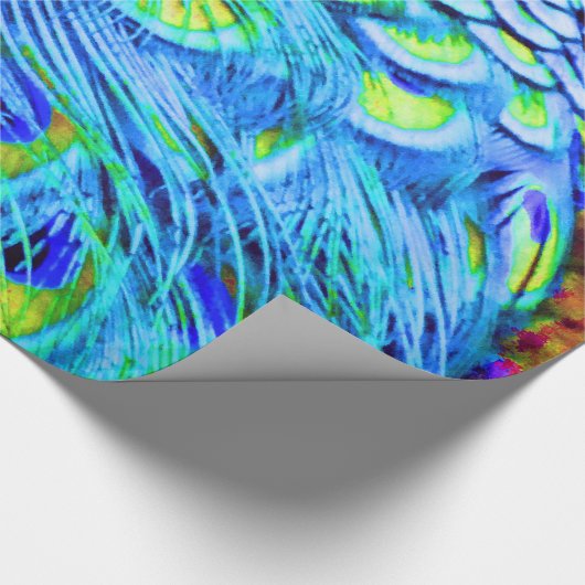 Pfau versieht multi Farben mit Federn Geschenkpapier (Ecke)