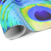 Pfau versieht multi Farben mit Federn Geschenkpapier (Rolleneckpunkt)