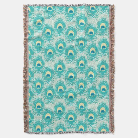 Pfau versieht Muster mit Federn Decke (Vorderseite Vertikal)
