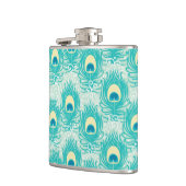 Pfau versieht Muster mit Federn Flachmann (Links)