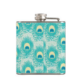 Pfau versieht Muster mit Federn Flachmann (Rückseite)