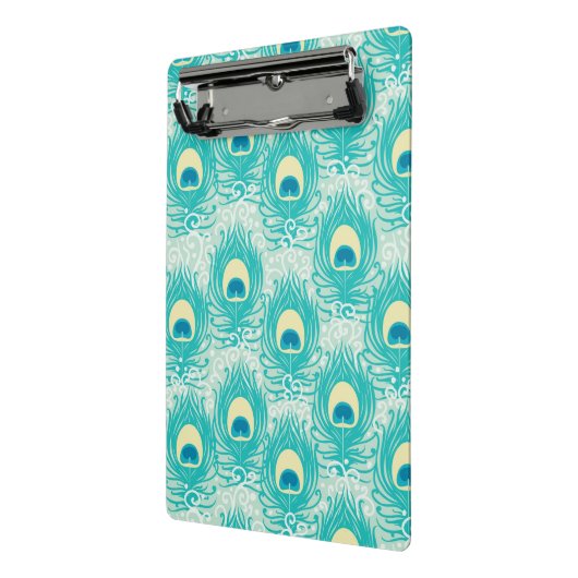 Pfau versieht Muster mit Federn Mini Klemmbrett (Gewinkelt2)