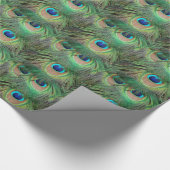 Pfau versieht Packpapier 3 mit Federn (Ecke)