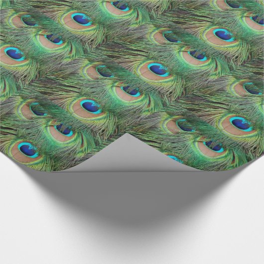 Pfau versieht Packpapier 3 mit Federn (Ecke)