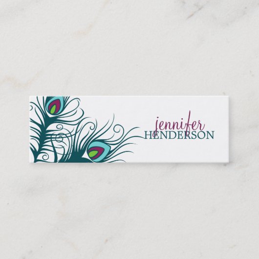 Pfau versieht persönliche Telefonkarte mit Federn Telefonnummerkarte (Vorderseite)