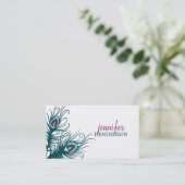 Pfau versieht persönliche Telefonkarte mit Federn Telefonnummerkarte (Stehend Vorderseite)