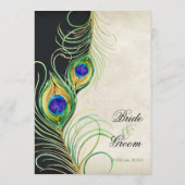 Pfau versieht schwarzes menükarte (Rückseite)