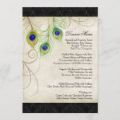 Pfau versieht schwarzes menükarte (Vorderseite)