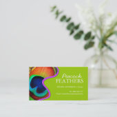 Pfau versieht Visitenkarten mit Federn Visitenkarte (Stehend Vorderseite)