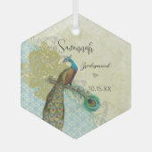 Pfau Vintag Bird Bridesmaid Ornamente (Vorderseite)