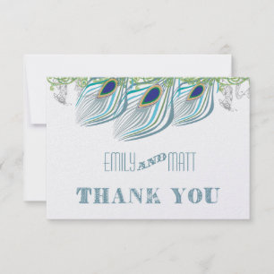 Pfau Vintage 3 Federn Danke