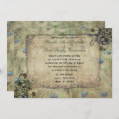 Pfau Vintage Hochzeit Einladung (Vorne/Hinten)