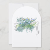 Pfau Vintage Liebesvögel Einladung (Rückseite)