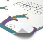 Pfau Vintage Liebesvögel Poster (Ecke)