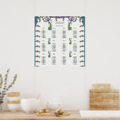 Pfau Vintage Liebesvögel Poster (Küche)