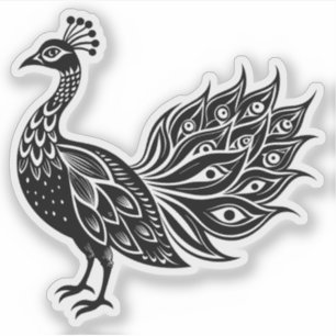 Pfau-Vinyl-Aufkleber Aufkleber