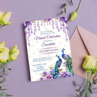 Pfau violette Blumen Mehndi Indische Hochzeit