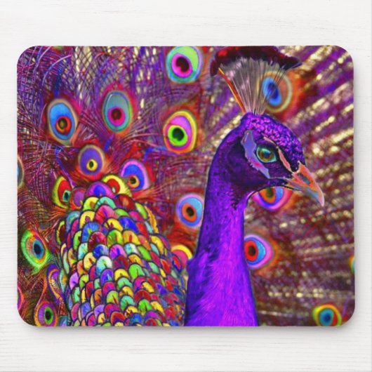 Pfau von Million Farben Mousepad (Vorne)