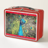 Pfau von Tiervögeln (Personalisischer Name) Metall Brotdose (Vorderseite)