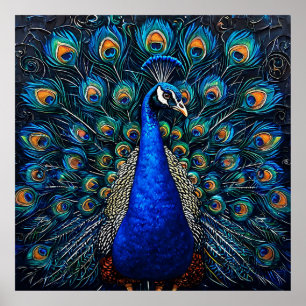 🦚 Pfau-Wandkunst für elegantes Heimdekor Poster
