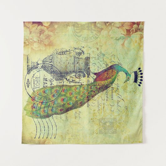 Pfau Wandteppich (Vorderseite (Horizontal))