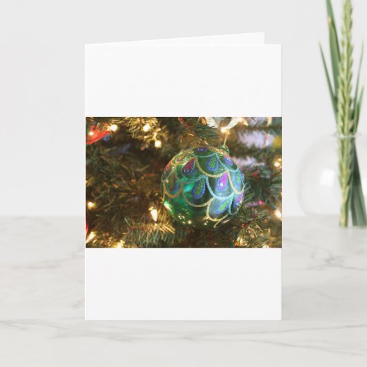 Pfau-Weihnachten Feiertagskarte (Vorderseite)