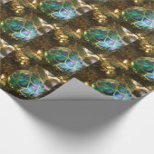 Pfau-Weihnachten Geschenkpapier (Ecke)