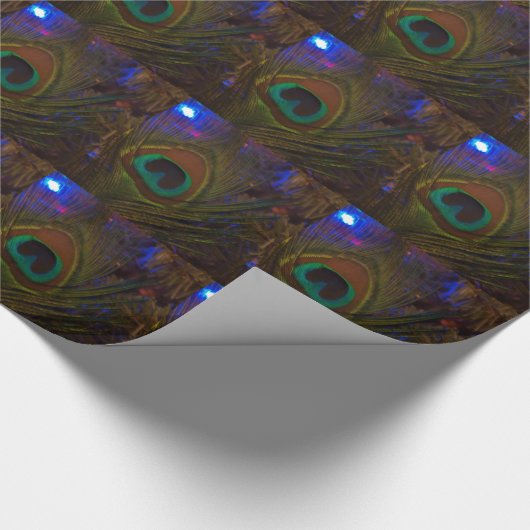 Pfau-Weihnachtsfeder Geschenkpapier (Ecke)