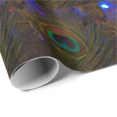 Pfau-Weihnachtsfeder Geschenkpapier (Rolleneckpunkt)