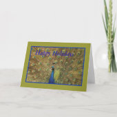 Pfau-Weihnachtskarte Feiertagskarte (Vorderseite)