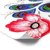 Pfau Zeichnend Poster (Ecke)