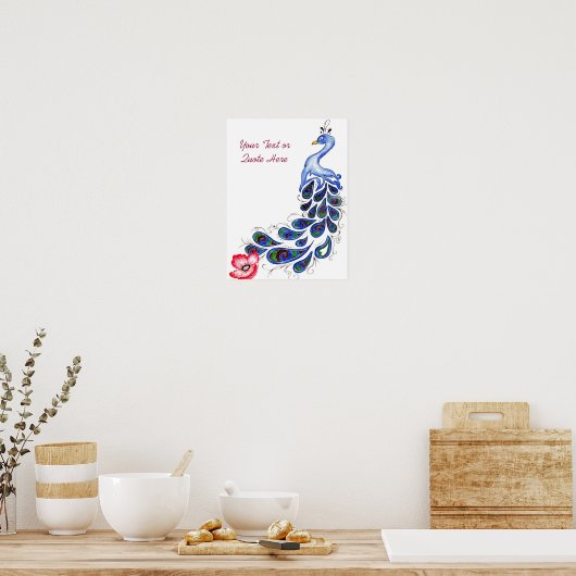 Pfau Zeichnend Poster (Küche)