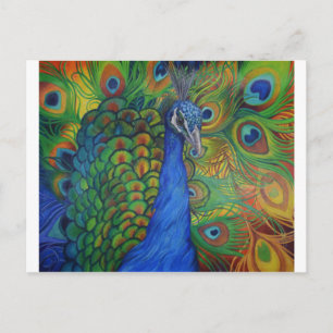 Pfau Zeichnend Postkarte