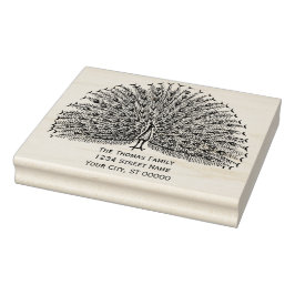 Pfau zeigt Federn #2 Rücksendeadresse Gummistempel