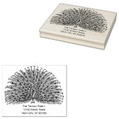 Pfau zeigt Federn #2 Rücksendeadresse Gummistempel (Stempel)